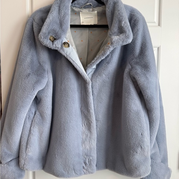 Anthropologie Jackets & Blazers - Anthropologie Soft Blue Fur Jacket
